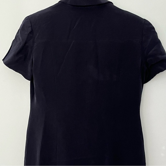 Gorgeous Navy Blue 💯 Silk Vintage Dress - Picture 6 of 7